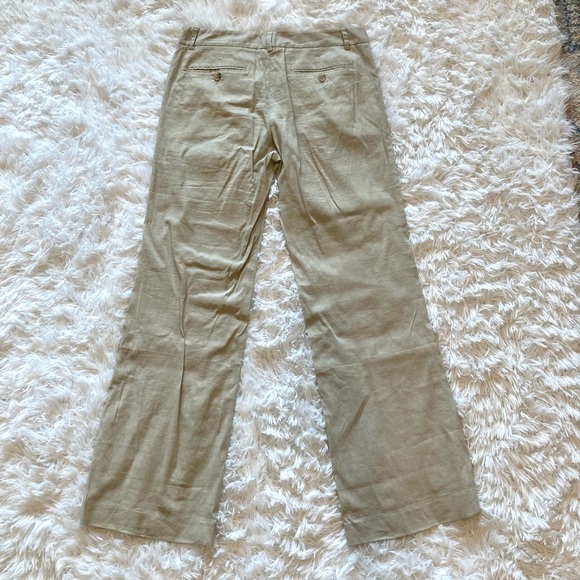 Theory Beige Cream Linen Wide Leg Pants - Picture 5 of 5